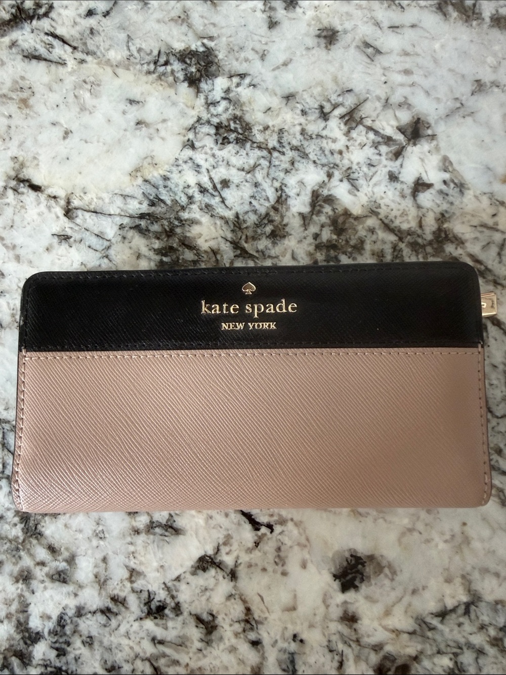 kate spade Two-Tone Black and Blush Long Wallet - Picture 6 of 6